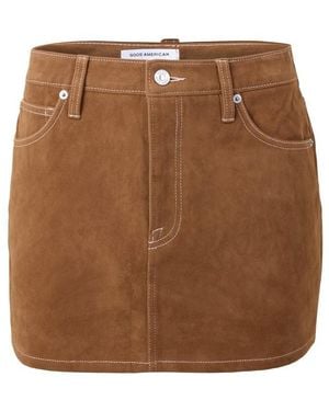 GOOD AMERICAN Good Suede Mini Skrt Ld64 - Brown