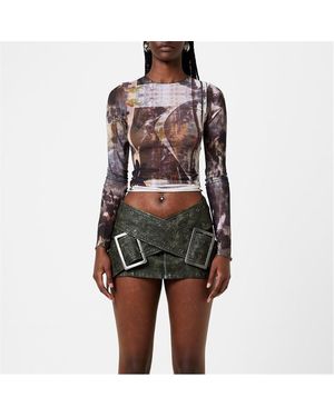 Jaded London Morgana Mesh Top - Brown