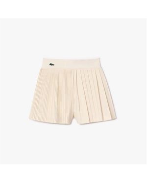 Lacoste Pleated Lined Tennis Shorts - Natural