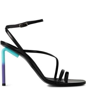 Off-White c/o Virgil Abloh Allen Strappy Multicoloured Leather Stiletto Heels - Black