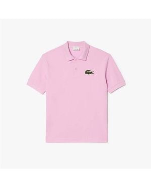 Lacoste Loose-Fit Piqué Polo Shirt - Pink