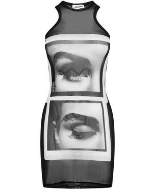 Jean Paul Gaultier Eyes Lips Mini Dress - Blue