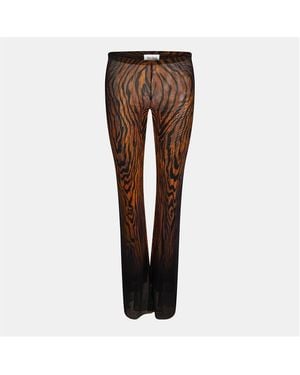 Jean Paul Gaultier High Waisted Stretch Flared Trousers - Brown