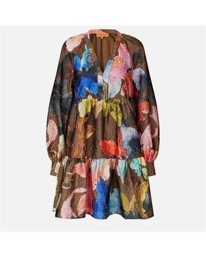 Stine Goya Tier Voluminous Mini Dress - Multicolour