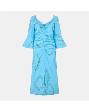 Ganni Smock Dress - Blue