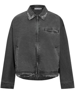 Cole Buxton Inter Work Leather Jacket - Grey