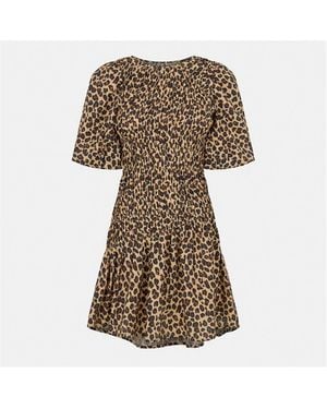 Never Fully Dressed Leo Nara Print Mini Dress - Natural
