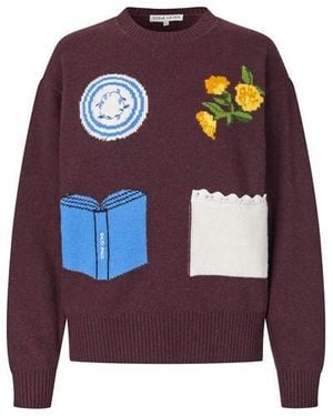 Stine Goya Cotton Crew Neck Jumper - Purple