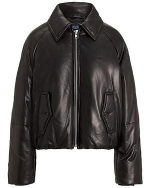 Polo Ralph Lauren Bomber Leather Jacket - Black