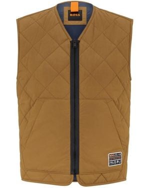 BOSS Okella Sleeveless Gilet - Natural