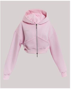 Mars the Label Classics Cropped Zip Hoodie - Pink