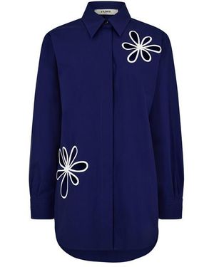 Fendi Patterned Long Sleeve Shirt - Blue
