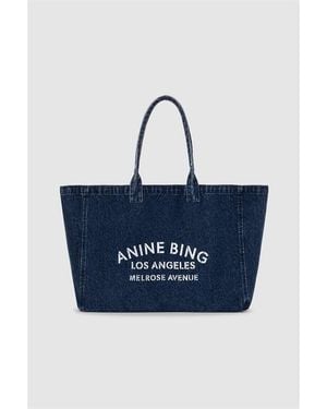 Anine Bing Leo Denim Tote Bag - Blue