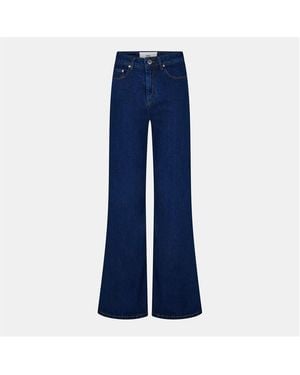 Ami Paris Flare High Rise Wide Leg Jeans - Blue