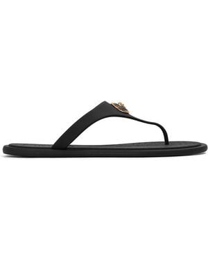 Versace Alia Rubber Flat Sandals - Black