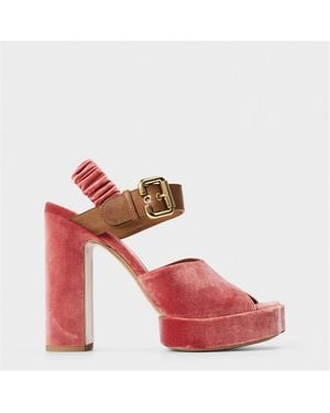 Chloé Paddington Platform Heeled Sandals - Red