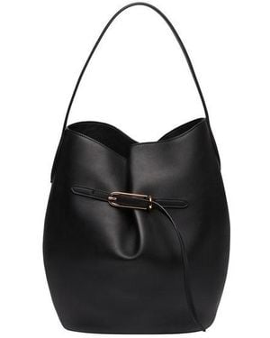 Liffner Large Belted Bucket Bag - Black