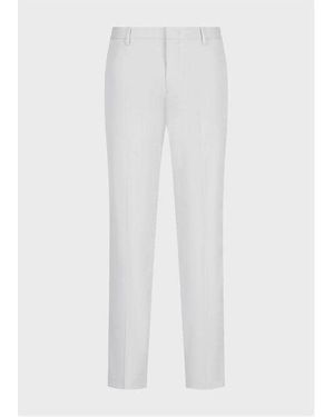 Emporio Armani Straight Leg Trousers - White