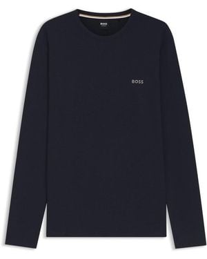 HUGO Waffle Ls-Shirt 10269584 01 - Blue