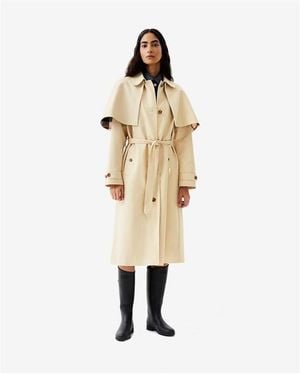 HUNTER Keltie Water-Resistant Cotton Detachable Cape Trench Coat - Metallic