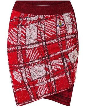 Vivienne Westwood Viv Scribble Skirt Ld63 - Red