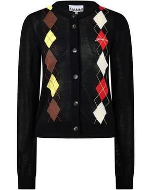 Ganni Argyle Cardigan - Black