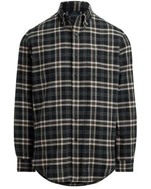Polo Ralph Lauren Brushed Check Flannel Long Sleeve Shirt - Blue