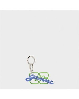 Ganni Signature Keyring - Blue