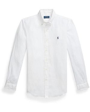 Polo Ralph Lauren Linen Long Sleeve Shirt - White