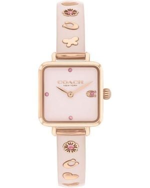 COACH Ladies Cass Rose Gold Bangle Watch - Pink