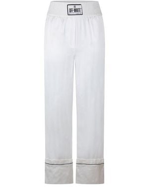 Off-White c/o Virgil Abloh Satin Pyjama Pant, Satin Construction Trousers - White