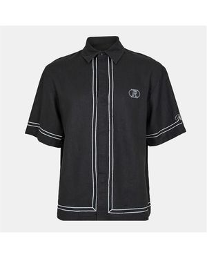 Represent Border Short Sleeve Patterned Shirt - Black