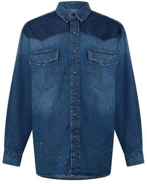 Maison Margiela Bicolour Denim Shirt - Blue
