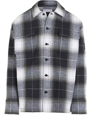 Calvin Klein Checked Flannel Overshirt - Grey