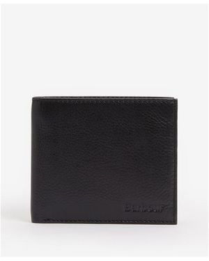 Barbour Colwell Leather Billfold Wallet - Grey