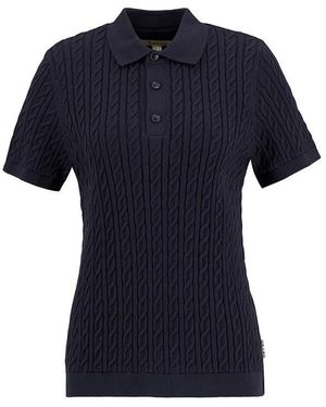 Barbour Hartland Short Sleeve Polo Neck Jumper - Blue