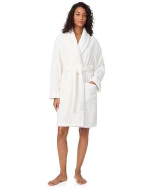 DKNY Plush Relaxed Fit Dressing Gown - White