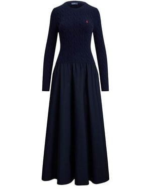 Polo Ralph Lauren Cable A-Line Dress - Blue