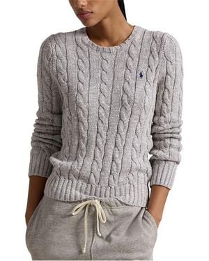 Polo Ralph Lauren Cable-Knit Cotton Crewneck Jumper - Grey