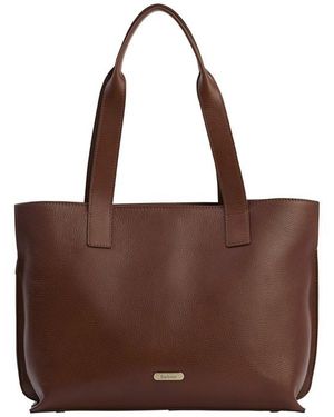 Barbour Alder Leather Tote Bag - Brown