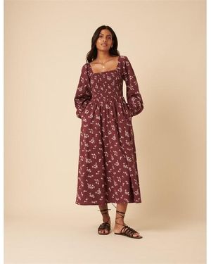 Nobody's Child Longsleeve Imogen Midi Dress - Red