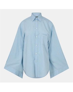 Balenciaga Long Sleeve Patterned Shirt - Blue