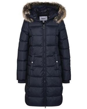 Barbour Rosoman Water Resistant Hooded Short Puffer Jacket - Blue