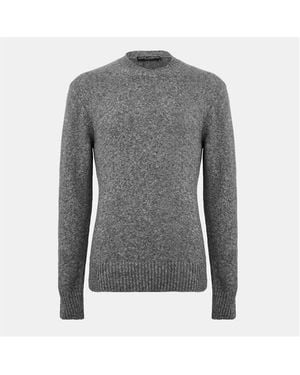 Dolce & Gabbana Italian-Made Classic Crew Neck Jumper - Grey