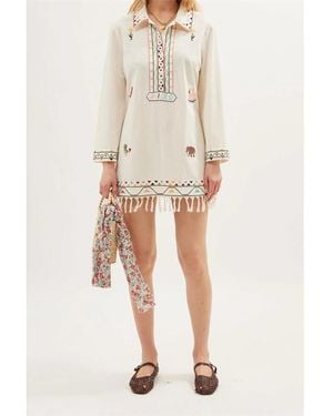 RIXO London Astoria Mini Dress - Natural