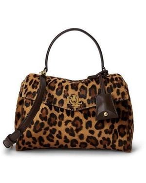 Ralph Lauren Farrah Small Leather Satchel - Brown
