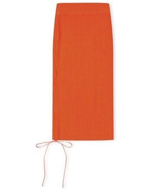 Off-White c/o Virgil Abloh Knitted Midi Skirt - Orange