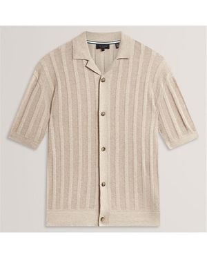 Ted Baker Short Sleeve Polo Shirt - Natural