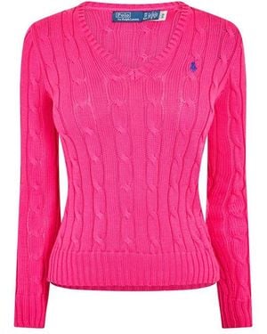 Polo Ralph Lauren Cable-Knit V-Neck Jumper - Pink