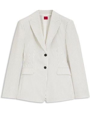 HUGO Plain Long Sleeve Collar Shirt Tailored Fit - White